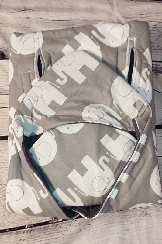 Grey Elephant - 0-6m - Baby Snug Wrap Blanket
